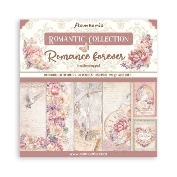 Stamperia 20.3X20.3cm (8"X8") Paper Pad, Romance Forever