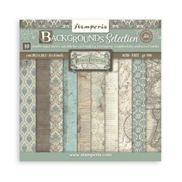 Stamperia 20.3X20.3cm (8"X8") Backgrounds Paper Pad, Voyages Fantastiques