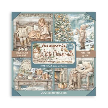 Stamperia White Christmas 8X8 Maxi Paper Pad
