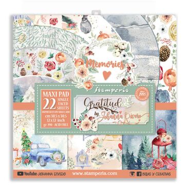 Stamperia Gratitud Maxi Paper Pad 12x12 - 22 Single-Sided Sheets (190gsm)