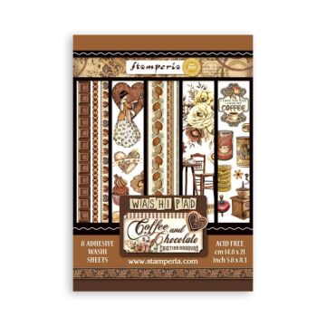 Stamperia A5 Washi Pad, Coffee and Chocolate