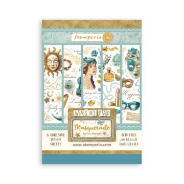 Stamperia A5 Washi Pad, Masquerade