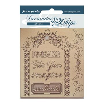 Stamperia Decorative Chips, Romantic Collection Garden of Promises - Promise For You