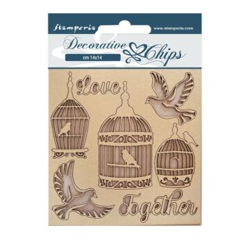 Stamperia Decorative Chips, You and Me - Love Together