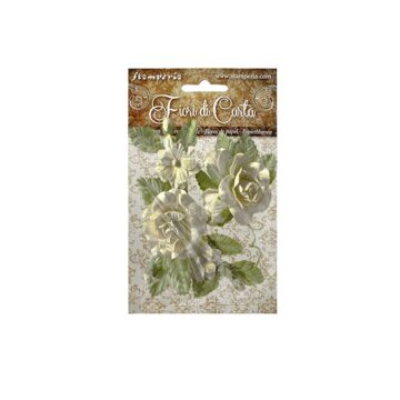 Stamperia Paper Flowers, Rose Ivory