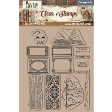 Stamperia Clear Stamp, Vintage Library - Labels