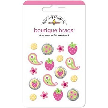 Doodlebug - Boutique Brads - Strawberry Parfait Assortment