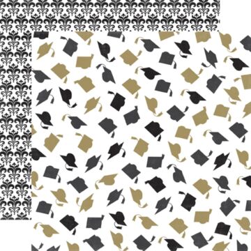 Echo Park Grad: Cap & Gown 12x12 Patterned Paper