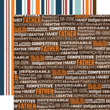 Echo Park Team Dad Words 12x12 Patterned Paper