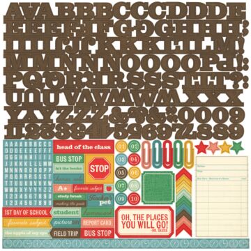 Echo Park - Teacher's Pet Alpha 12x12 Cardstock Element Sticker