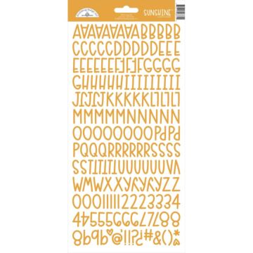 Doodlebug Sunshine Cardstock Alpha Stickers 6"X13"-Tangerine