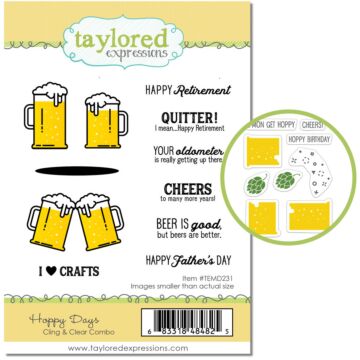 Taylored Expressions Cling & Clear Stamp Combo, Hoppy Days