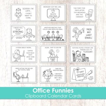 Taylored Expressions Clipboard Calendar Cards, Office Funnies