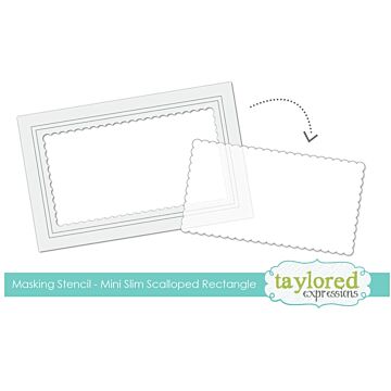 Taylored Expressions Masking Stencils, Mini Slim Scalloped Rectangle