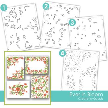 Taylored Expressions Layering Stencil, Create-in-Quads - Ever in Bloom