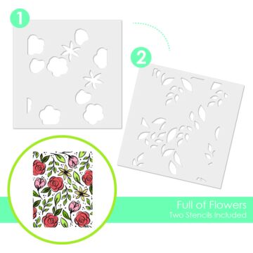 Taylored Expressions Layering Stencil, Full of Flowers