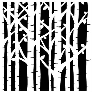The Crafter's Workshop 6X6 Stencil, Birch Trees