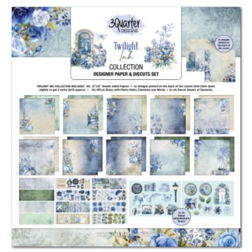 3Quarter Designs Twilight Ink 12x12 Design Paper & Diecuts Set