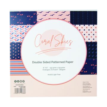 Tonic Studios Craft Perfect 6X6 Mixed Cardstock Pack, Coral Skies