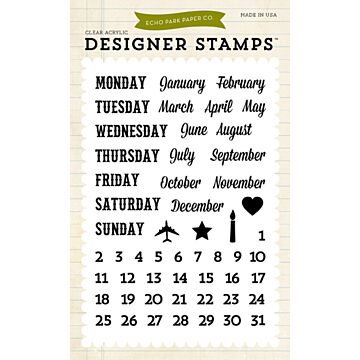 Echo Park Calendar 4x6 Stamp Set