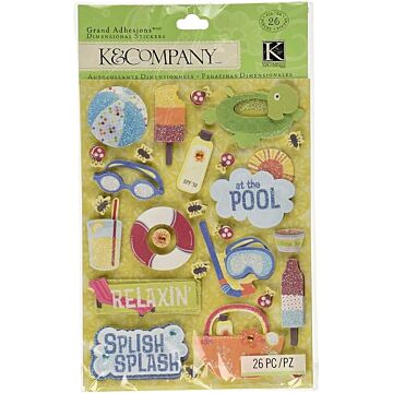 K & Company Grand Adhesions Dimensional Stickers - Citronella Water Fun