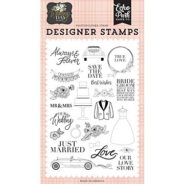 Echo Park Wedding Day: Our Love Story Stamp Set