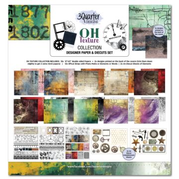 3Quarter Designs Oh Texture 12x12 Design Paper & Diecuts Set