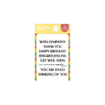 Waffle Flower Clear Stamp, Elegant Sentiments