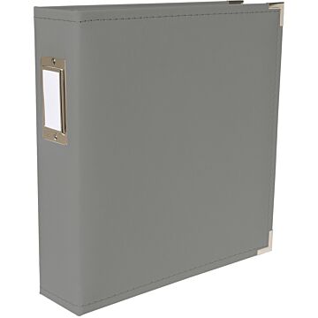 We R Makers 8.5X11 Classic Leather D-Ring Album, Charcoal