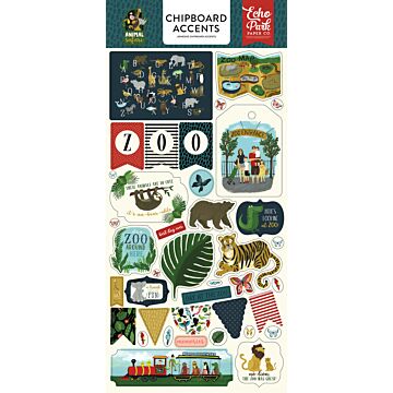 Echo Park - 6X13 Chipboard Accents - Animal Safari