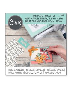 Sizzix Adhesive Sheets 6"X6" 10/Pkg Permanent