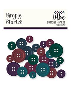 Simple Stories Color Vibe Buttons, Darks